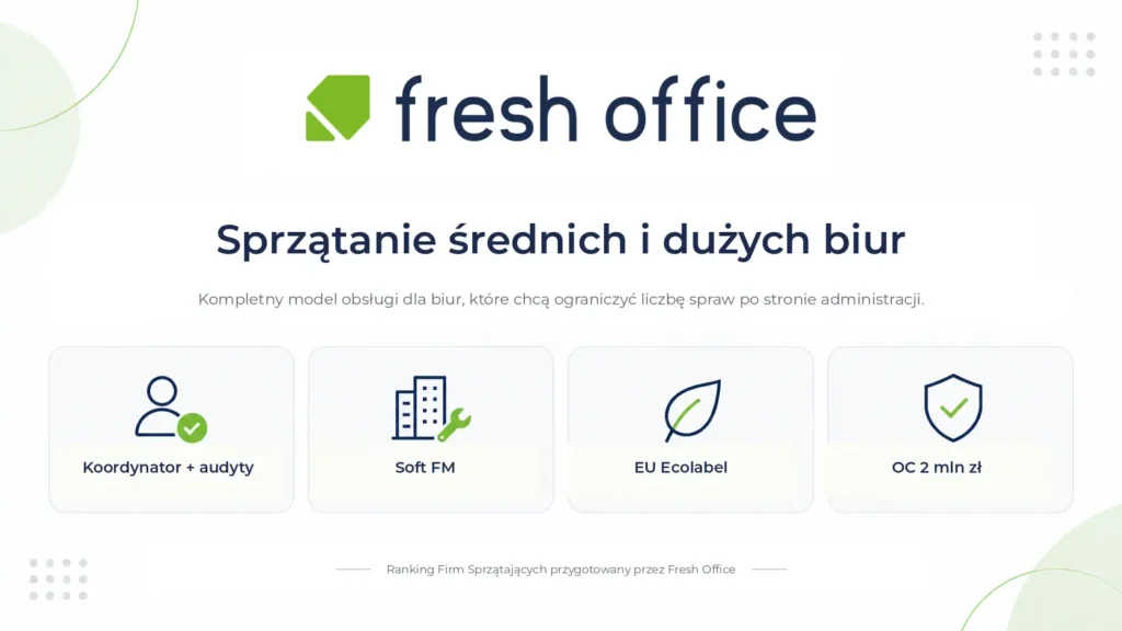 Fresh Office – ranking firm sprzątających